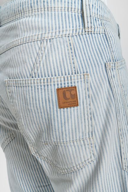 Jeans loose Hobo à rayures bleu et blanc